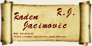 Raden Jaćimović vizit kartica